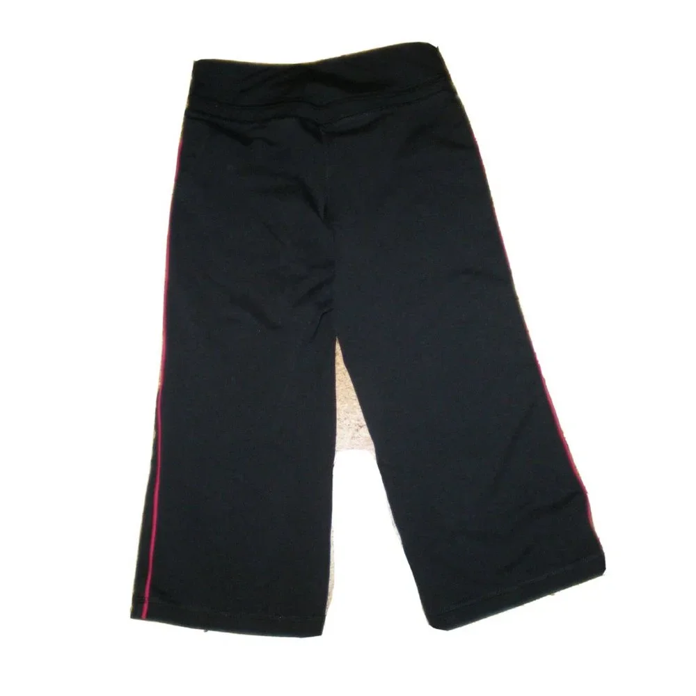 Nike Fit Dry Yoga Capris Exercise Workout Fitness Black/Pink - Picture 3 of 3